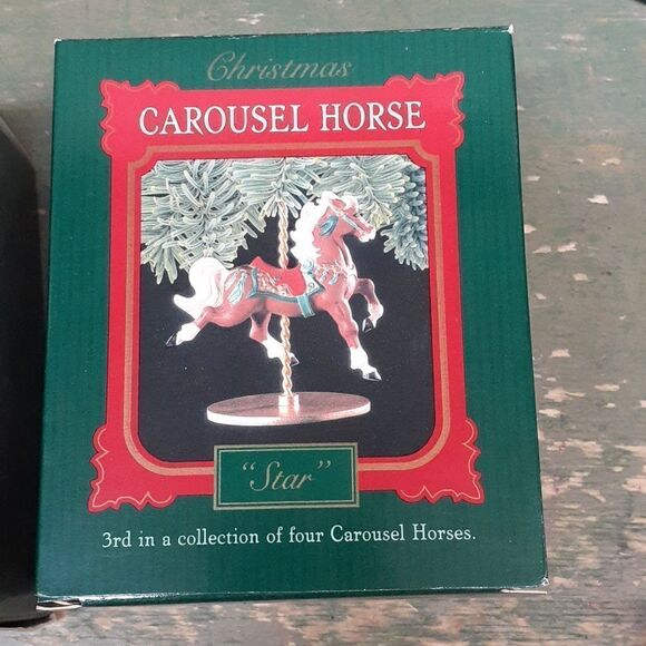 Hallmark -1989 carousel horses and display stand,Complete set of 4 - Picture 6 of 12